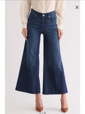 FRAME Le Palazzo Crop Wide Leg Jeans Guilty Wash Size 30 Stretch Denim